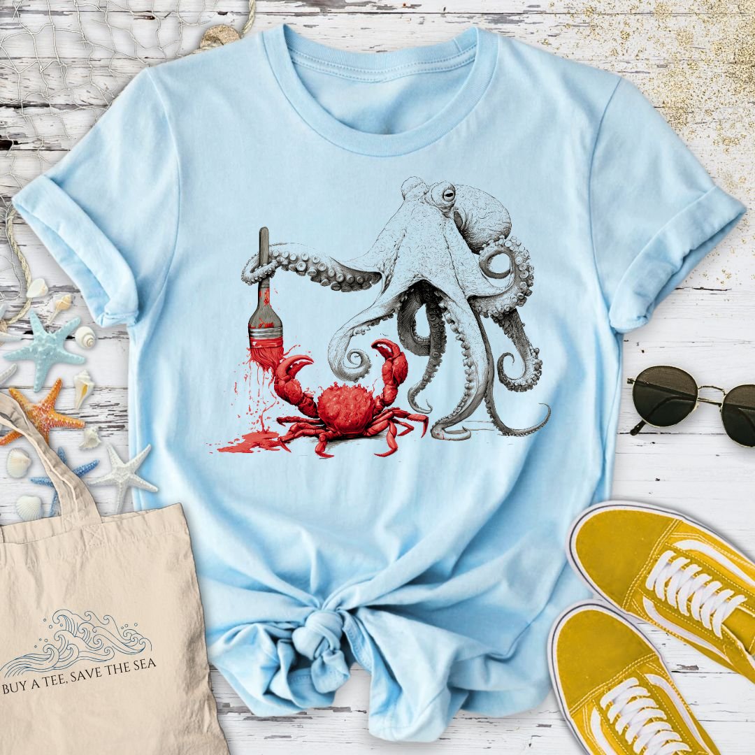 Off To Paint Stuff, Octopus T-Shirt - Ocean Graphic Tee - Gift for Ocean Lovers - Unisex