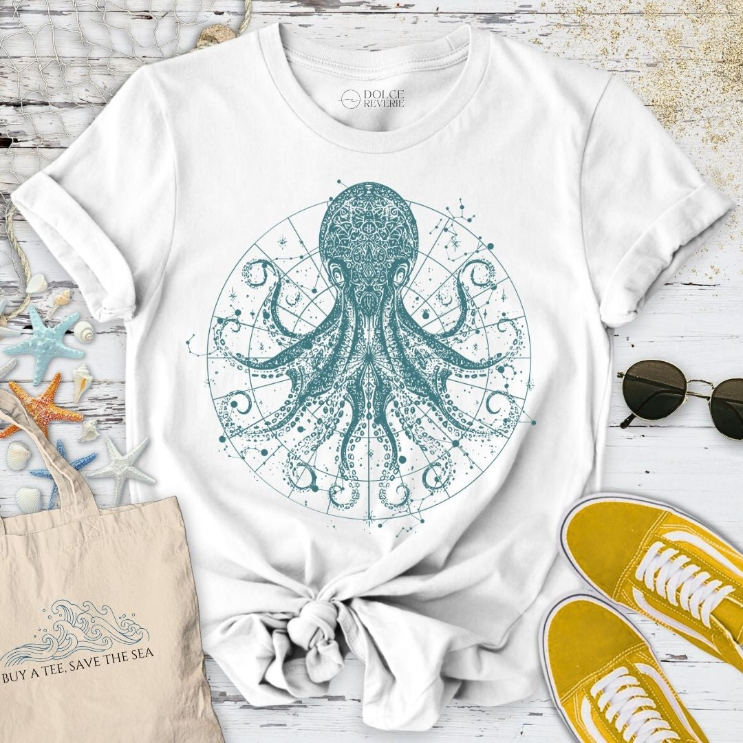 Celestial Octopus T-Shirt - Ocean Graphic Tee - Gift for Ocean Lovers - Unisex