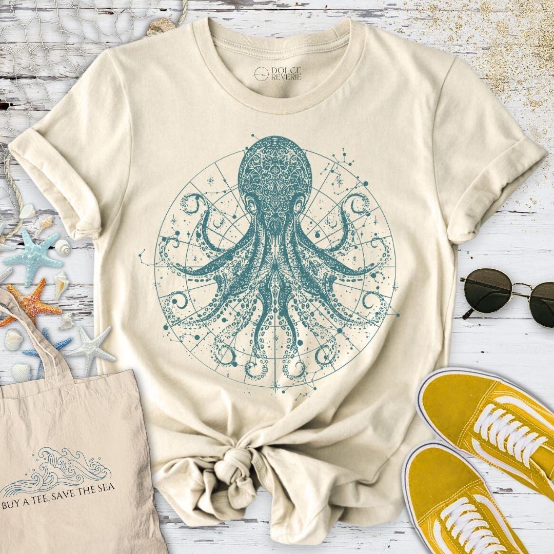 Celestial Octopus T-Shirt - Ocean Graphic Tee - Gift for Ocean Lovers - Unisex