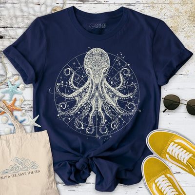 Celestial Octopus T-Shirt - Ocean Graphic Tee - Gift for Ocean Lovers - Unisex