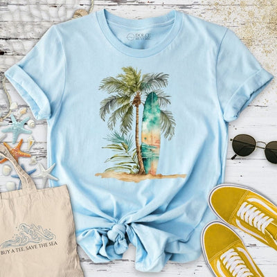 Tropical Surf T-Shirt - Ocean Graphic Tee - Gift for Ocean Lovers - Unisex