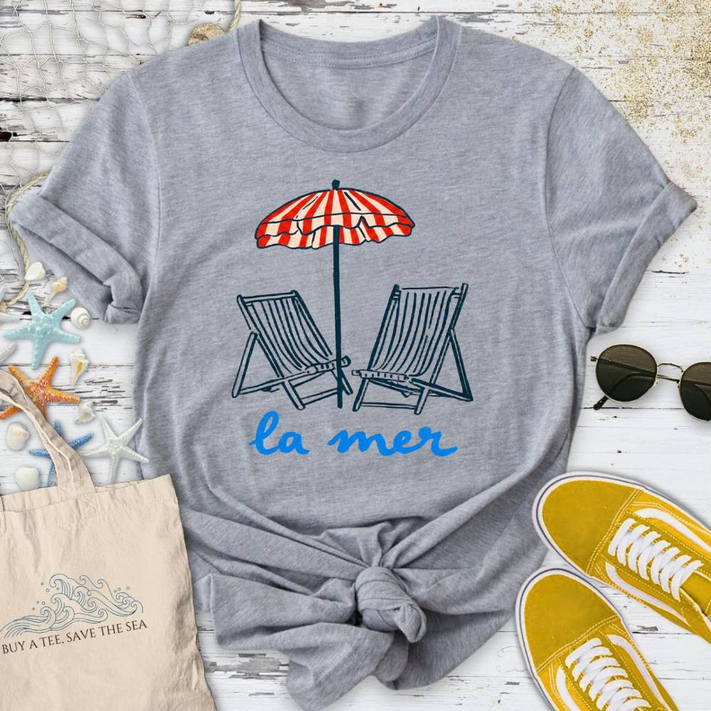 La Mer, Beach T-Shirt - Ocean Graphic Tee - Gift for Ocean Lovers - Unisex
