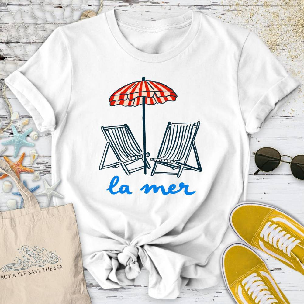 La Mer, Beach T-Shirt - Ocean Graphic Tee - Gift for Ocean Lovers - Unisex