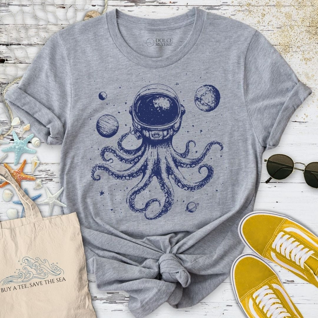 Space Octopus T-Shirt - Ocean Graphic Tee - Gift for Ocean Lovers - Unisex