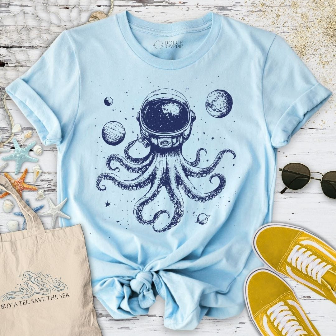 Space Octopus T-Shirt - Ocean Graphic Tee - Gift for Ocean Lovers - Unisex
