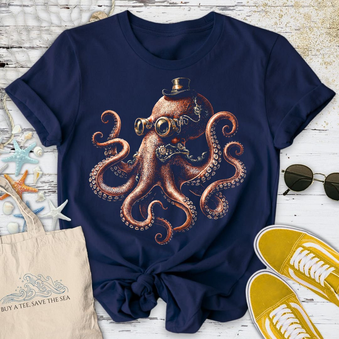 Steampunk octopus T-Shirt - Ocean Graphic Tee - Gift for Ocean Lovers - Unisex