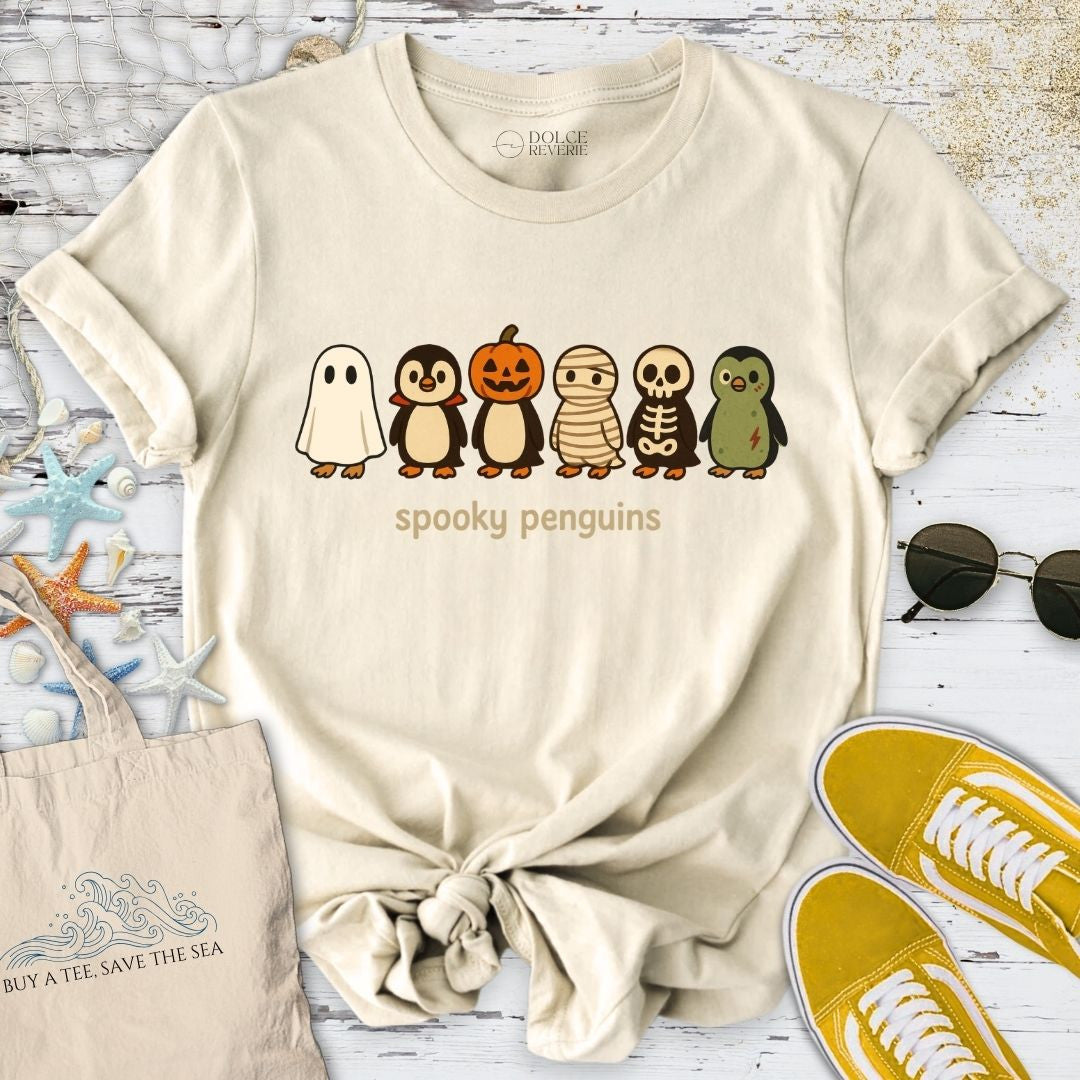 Spooky Penguins T-Shirt - Ocean Graphic Tee - Gift for Ocean Lovers - Unisex