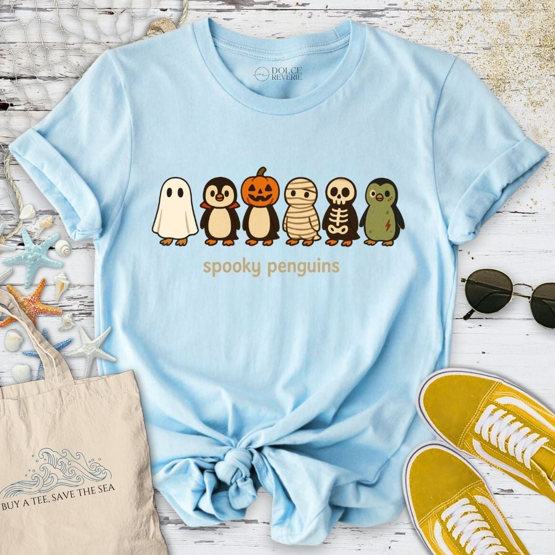 Spooky Penguins T-Shirt - Ocean Graphic Tee - Gift for Ocean Lovers - Unisex