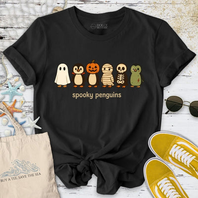 Spooky Penguins T-Shirt - Ocean Graphic Tee - Gift for Ocean Lovers - Unisex