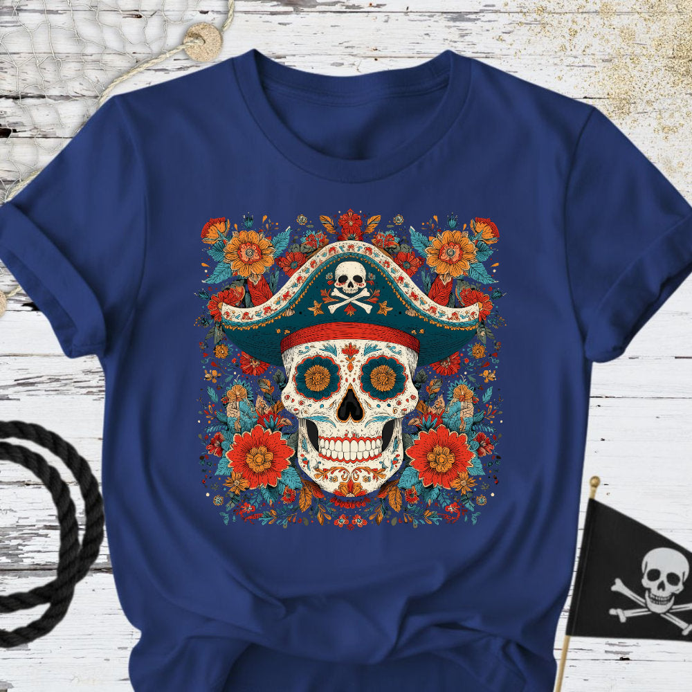 Mexican Pirate Skull T-Shirt - Ocean Graphic Tee - Gift for Ocean Lovers - Unisex