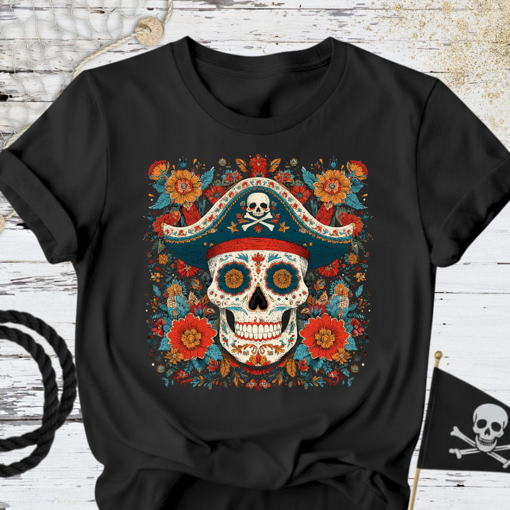 Mexican Pirate Skull T-Shirt - Ocean Graphic Tee - Gift for Ocean Lovers - Unisex