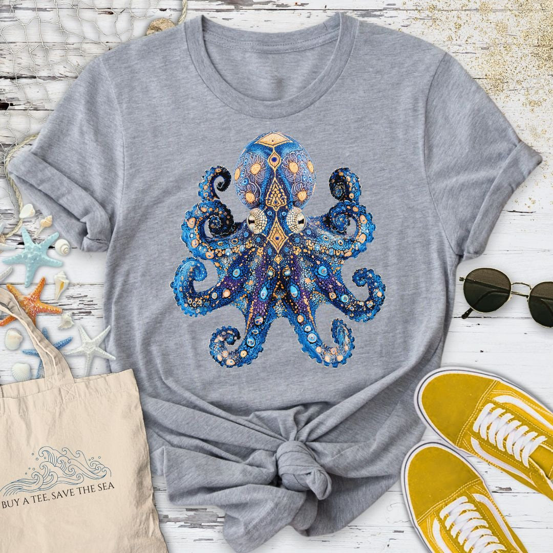 Blue-Ringed Octopus T-Shirt - Ocean Graphic Tee - Gift for Ocean Lovers - Unisex