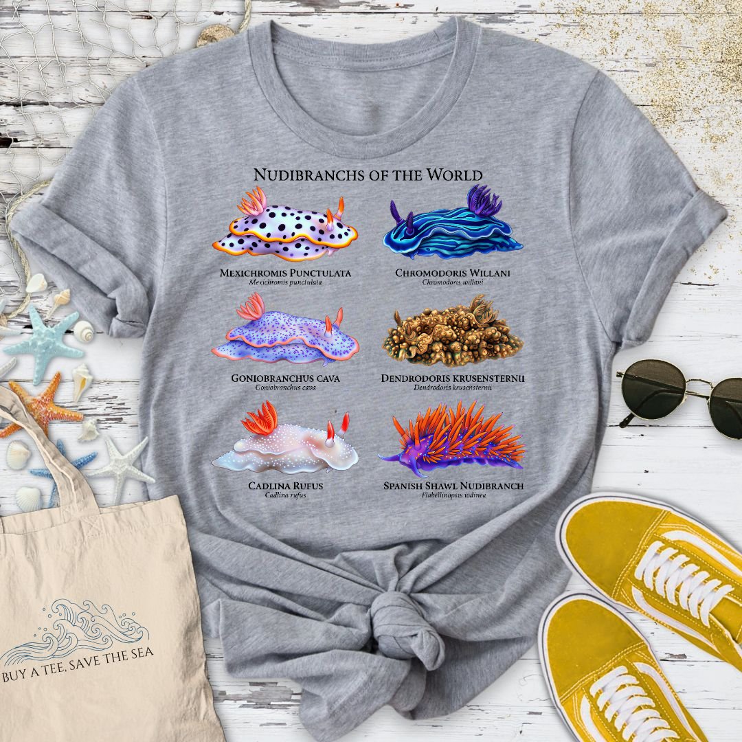 Nudibranchs T-Shirt - Ocean Graphic Tee - Gift for Ocean Lovers - Unisex