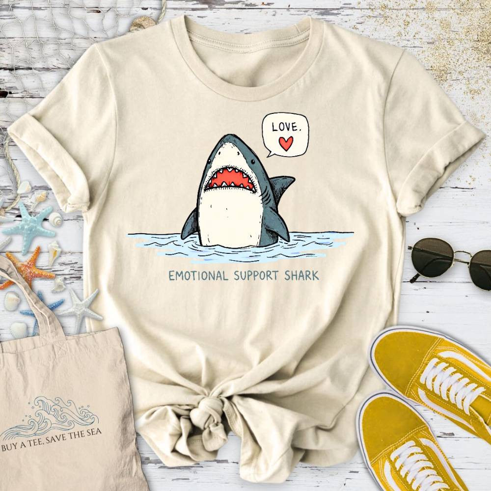 Emotional Support Shark T-Shirt - Ocean Graphic Tee - Gift for Ocean Lovers - Unisex