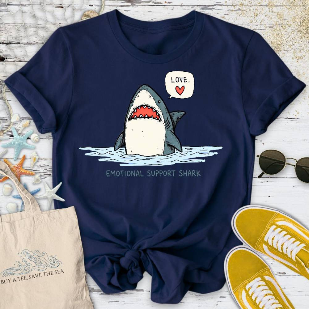 Emotional Support Shark T-Shirt - Ocean Graphic Tee - Gift for Ocean Lovers - Unisex