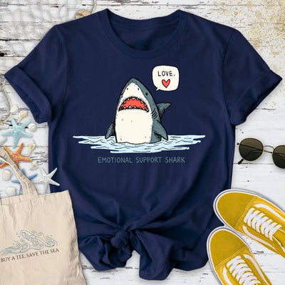 Emotional Support Shark T-Shirt - Ocean Graphic Tee - Gift for Ocean Lovers - Unisex