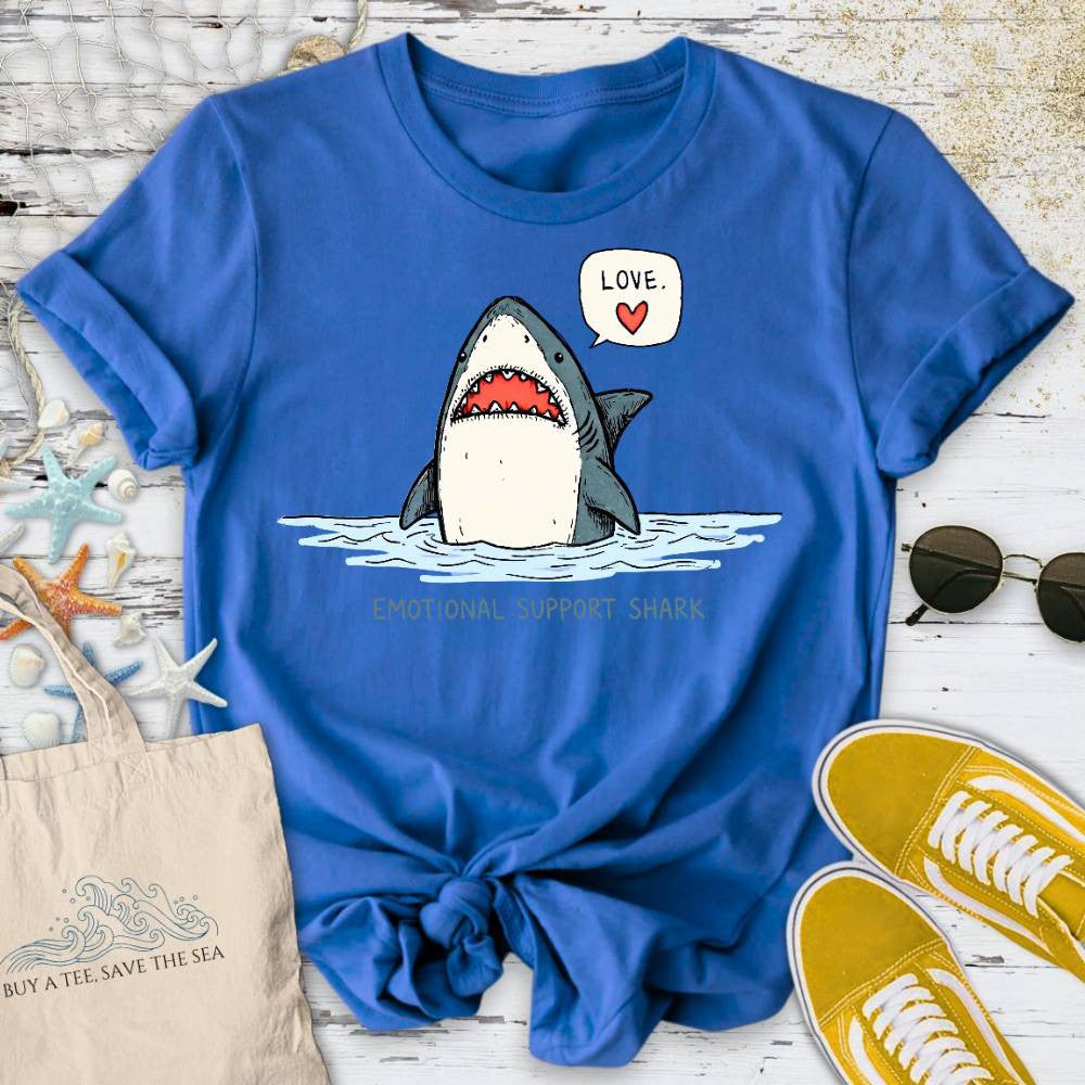Emotional Support Shark T-Shirt - Ocean Graphic Tee - Gift for Ocean Lovers - Unisex