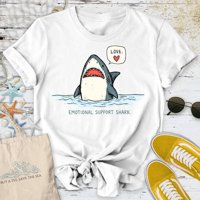 Emotional Support Shark T-Shirt - Ocean Graphic Tee - Gift for Ocean Lovers - Unisex