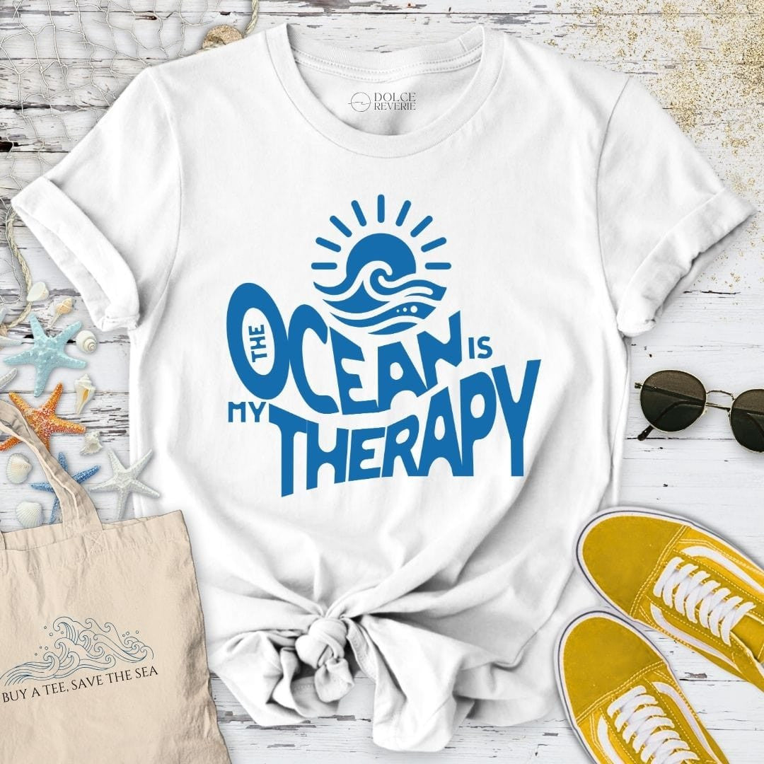 Ocean Is My Therapy T-Shirt - Graphic Tee - Gift for Ocean Lovers - Unisex