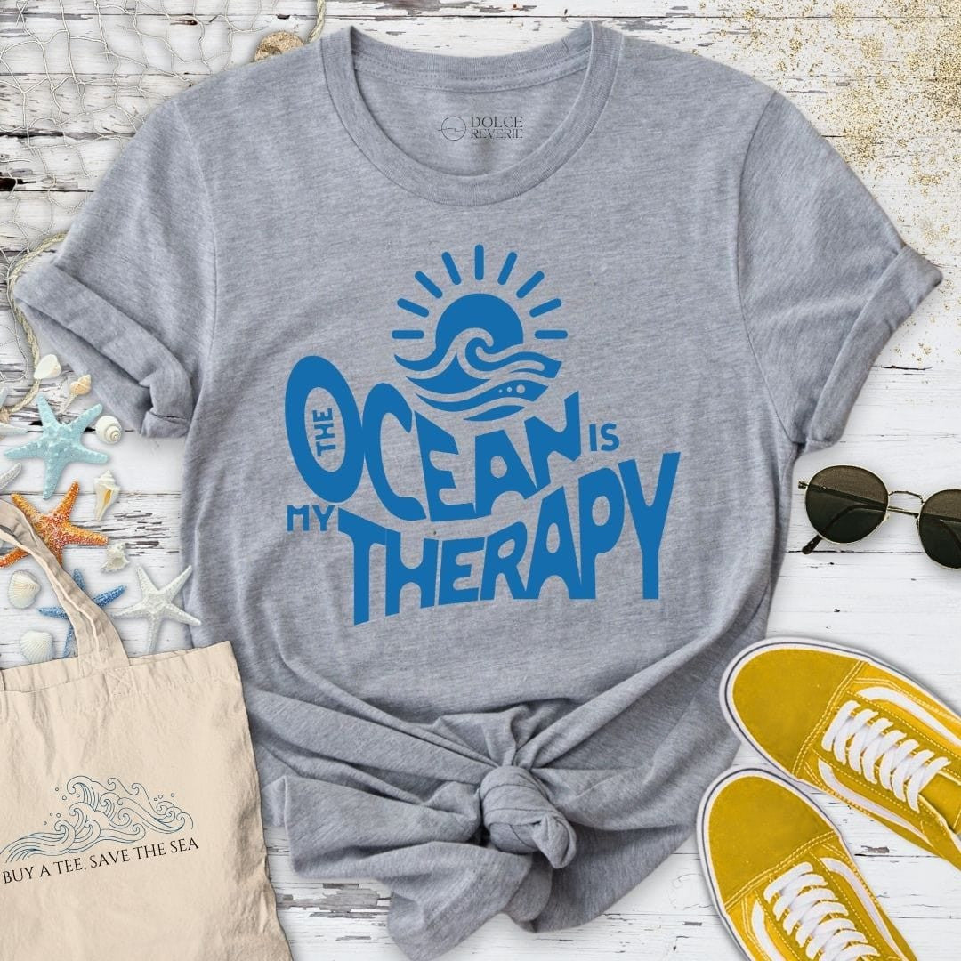 Ocean Is My Therapy T-Shirt - Graphic Tee - Gift for Ocean Lovers - Unisex