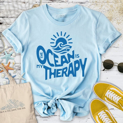 Ocean Is My Therapy T-Shirt - Graphic Tee - Gift for Ocean Lovers - Unisex
