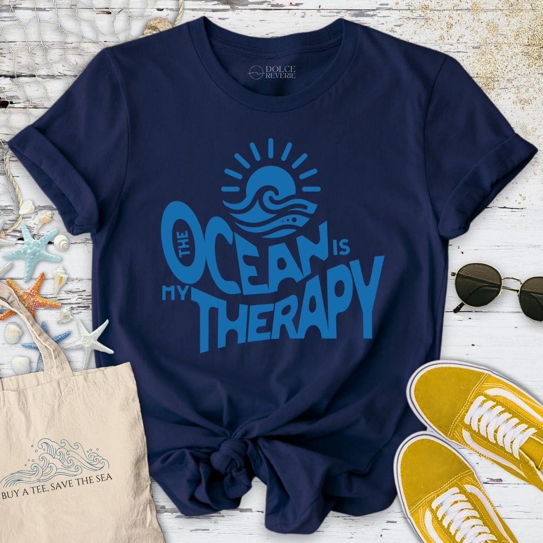 Ocean Is My Therapy T-Shirt - Graphic Tee - Gift for Ocean Lovers - Unisex