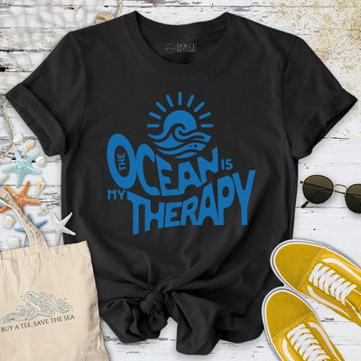 Ocean Is My Therapy T-Shirt - Graphic Tee - Gift for Ocean Lovers - Unisex