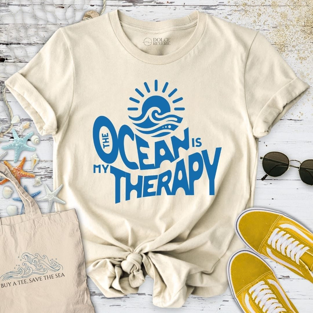 Ocean Is My Therapy T-Shirt - Graphic Tee - Gift for Ocean Lovers - Unisex