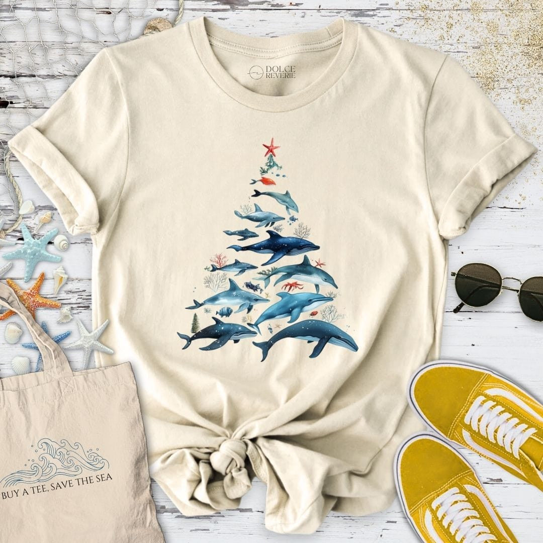 Marine Christmas T-Shirt - Ocean Graphic Tee - Gift for Ocean Lovers - Unisex