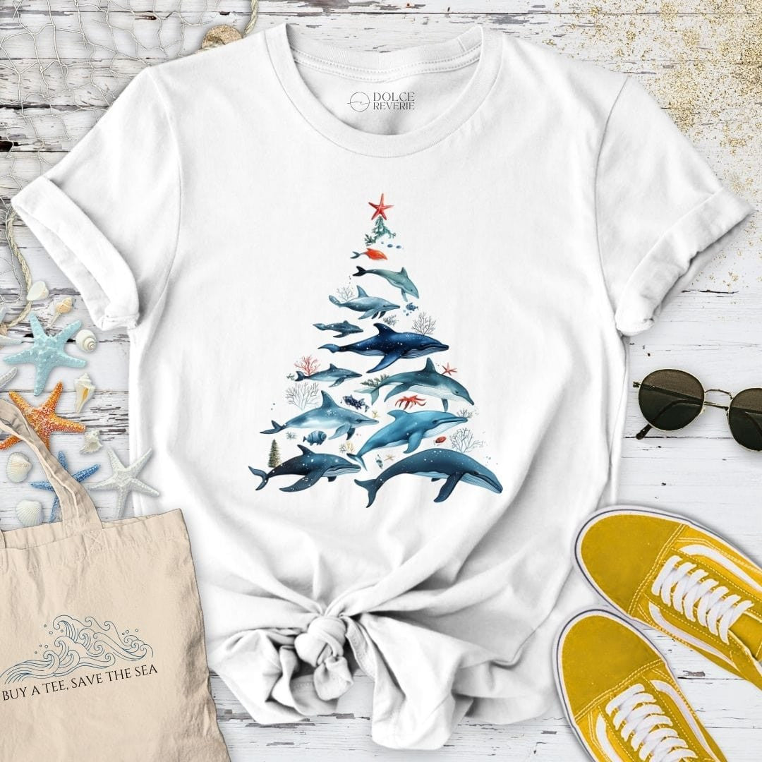 Marine Christmas T-Shirt - Ocean Graphic Tee - Gift for Ocean Lovers - Unisex