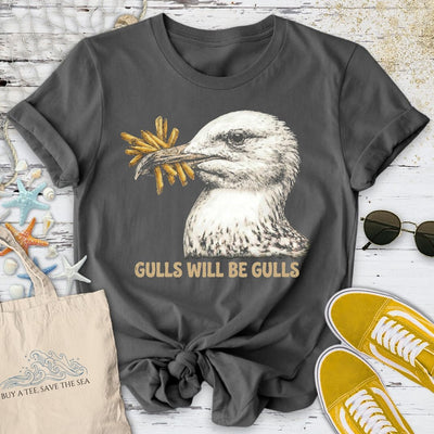 Gulls Will Be Gulls T-Shirt - Ocean Graphic Tee - Gift for Ocean Lovers - Unisex