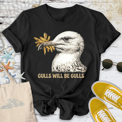 Gulls Will Be Gulls T-Shirt - Ocean Graphic Tee - Gift for Ocean Lovers - Unisex