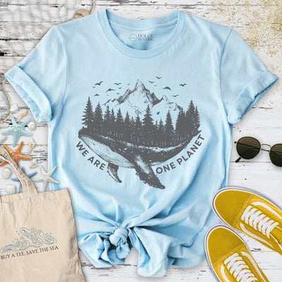 We Are One Planet T-Shirt - Ocean Graphic Tee - Gift for Ocean Lovers - Unisex