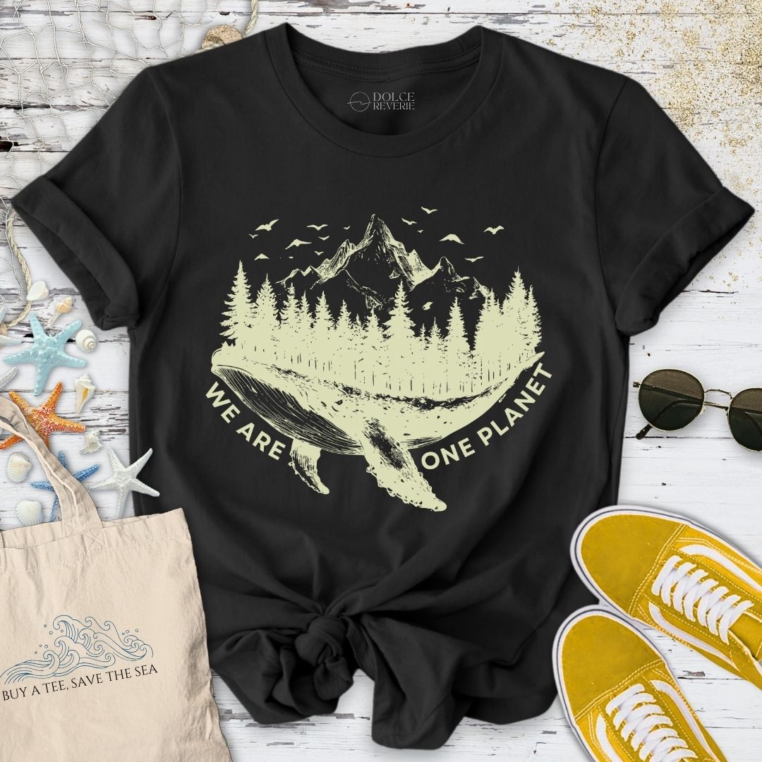 We Are One Planet T-Shirt - Ocean Graphic Tee - Gift for Ocean Lovers - Unisex