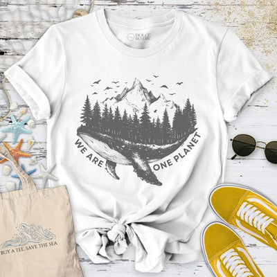 We Are One Planet T-Shirt - Ocean Graphic Tee - Gift for Ocean Lovers - Unisex