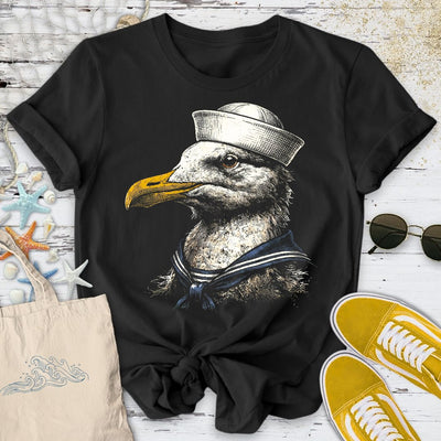 Seagull Sailor T-Shirt - Ocean Graphic Tee - Gift for Ocean Lovers - Unisex