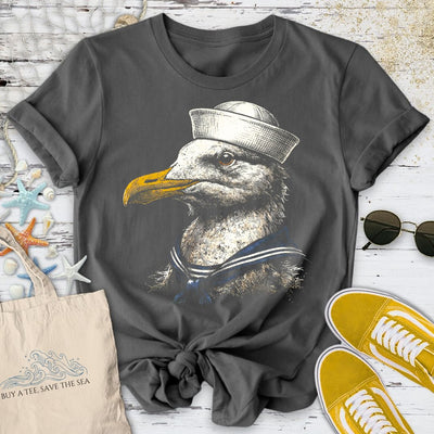 Seagull Sailor T-Shirt - Ocean Graphic Tee - Gift for Ocean Lovers - Unisex