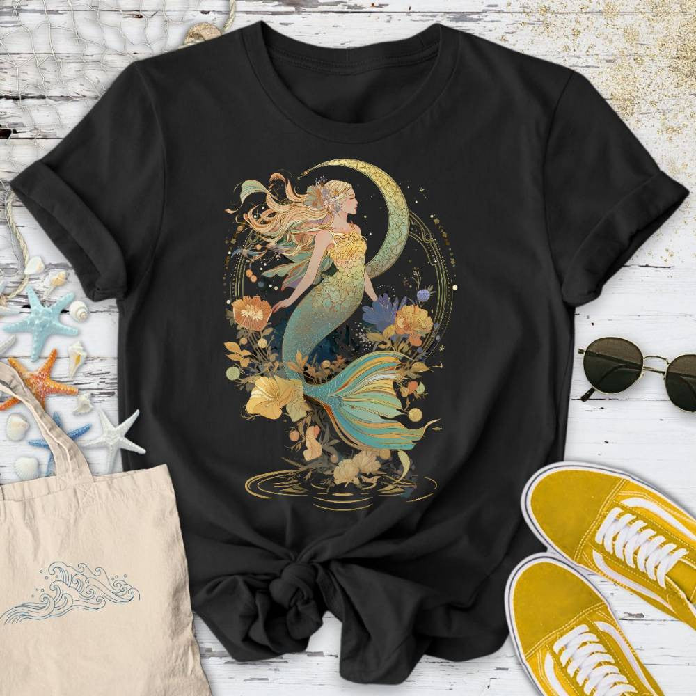 Whimsical Mermaid T-Shirt - Ocean Graphic Tee - Gift for Ocean Lovers - Unisex