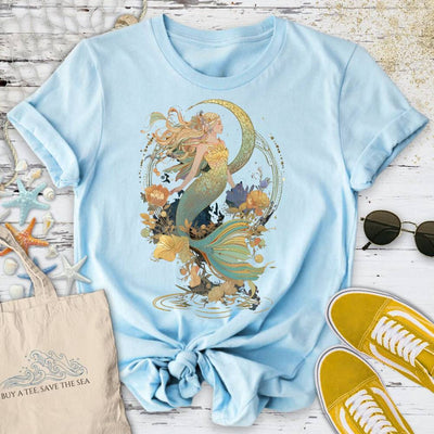 Whimsical Mermaid T-Shirt - Ocean Graphic Tee - Gift for Ocean Lovers - Unisex
