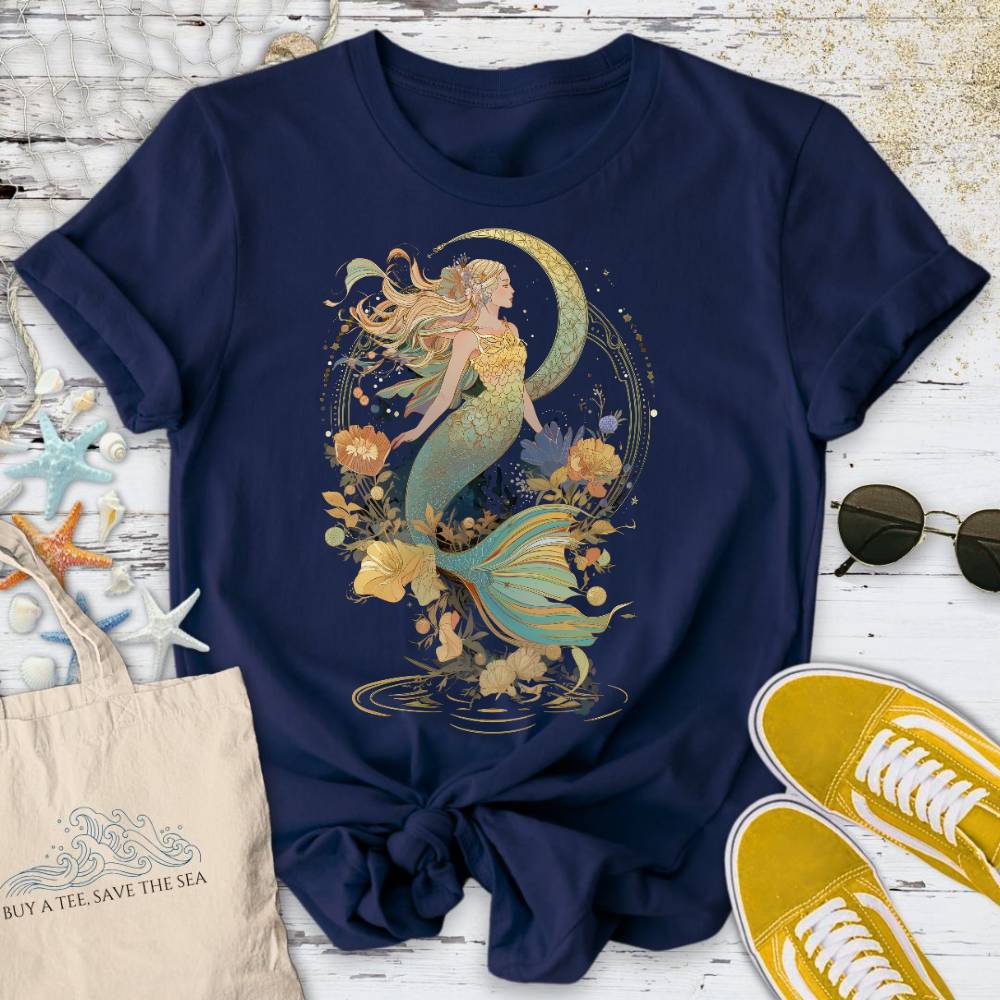 Whimsical Mermaid T-Shirt - Ocean Graphic Tee - Gift for Ocean Lovers - Unisex