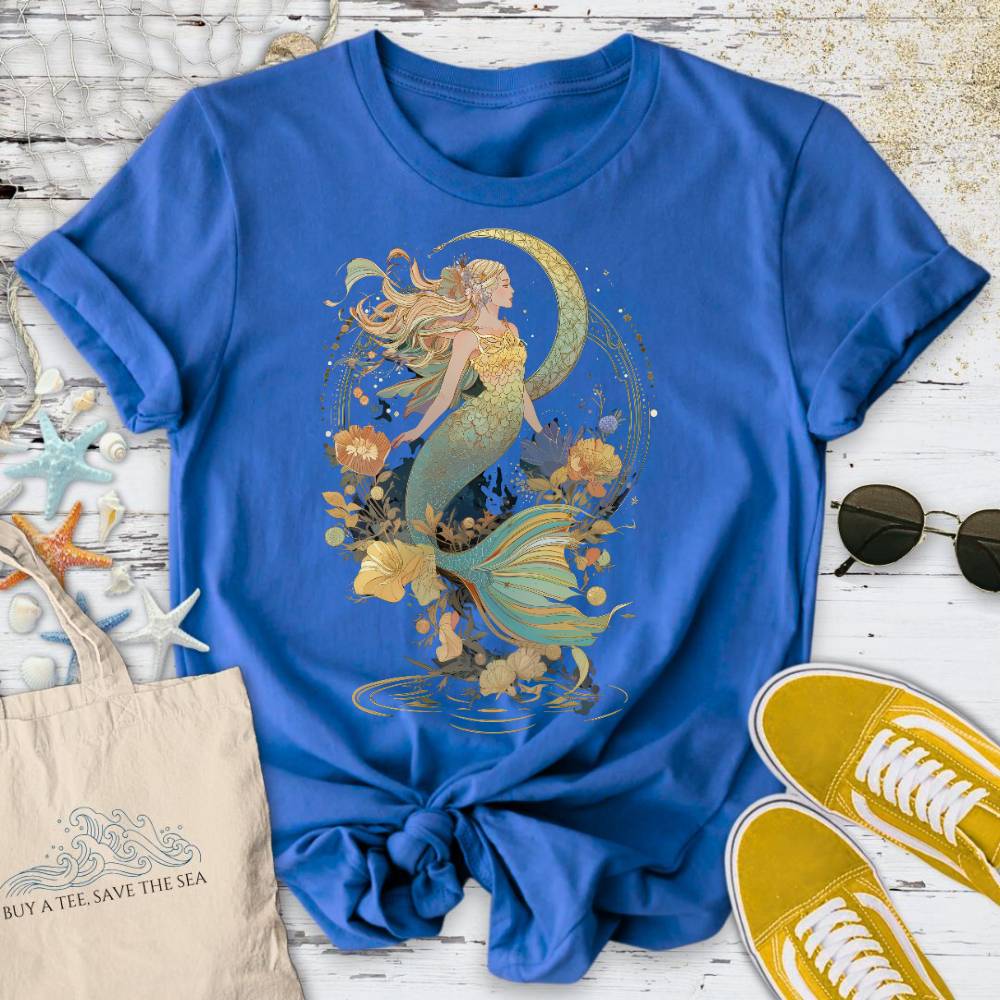 Whimsical Mermaid T-Shirt - Ocean Graphic Tee - Gift for Ocean Lovers - Unisex