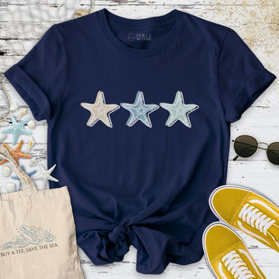 3 Starfish T-Shirt - Ocean Graphic Tee - Gift for Ocean Lovers - Unisex