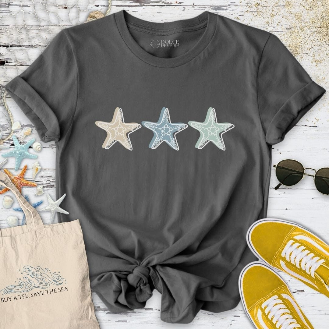 3 Starfish T-Shirt - Ocean Graphic Tee - Gift for Ocean Lovers - Unisex