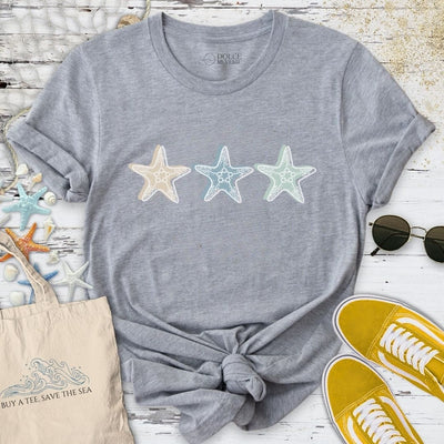 3 Starfish T-Shirt - Ocean Graphic Tee - Gift for Ocean Lovers - Unisex