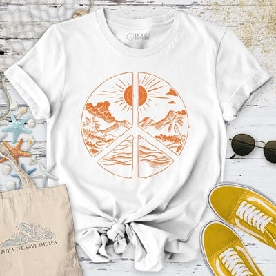 Tropical Peace T-Shirt - Ocean Graphic Tee - Gift for Ocean Lovers - Unisex