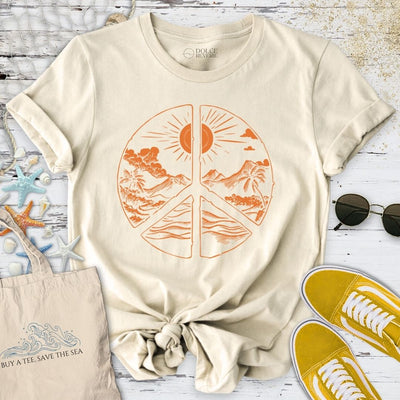 Tropical Peace T-Shirt - Ocean Graphic Tee - Gift for Ocean Lovers - Unisex