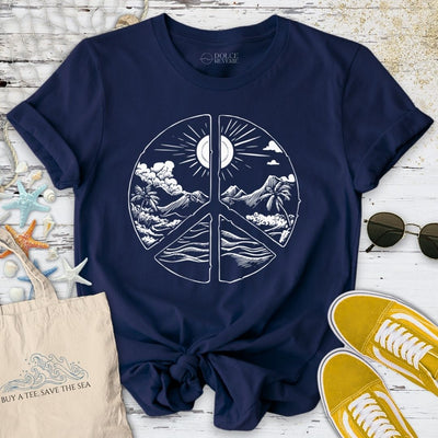 Tropical Peace T-Shirt - Ocean Graphic Tee - Gift for Ocean Lovers - Unisex