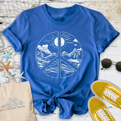 Tropical Peace T-Shirt - Ocean Graphic Tee - Gift for Ocean Lovers - Unisex
