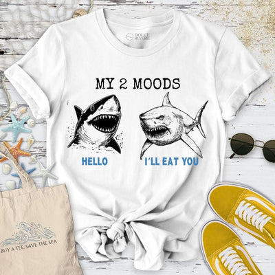 My 2 Moods - Shark T-Shirt - Ocean Graphic Tee - Gift for Ocean Lovers - Unisex