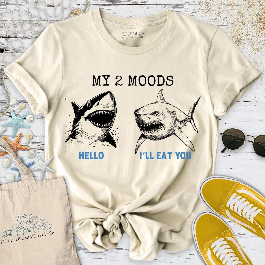 My 2 Moods - Shark T-Shirt - Ocean Graphic Tee - Gift for Ocean Lovers - Unisex